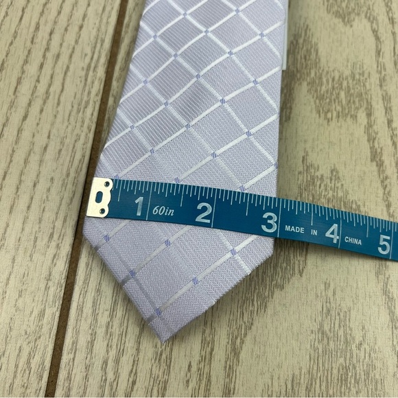 584 - Calvin Klein Tie 530 Purple Block Square CK21100022 Silk Blend MSRP $69.50 - Picture 2 of 5
